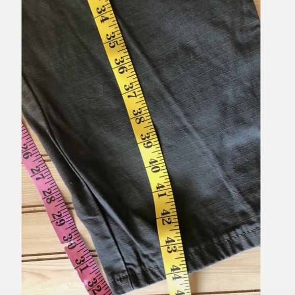 Wrangler Riggs Workwear Olive Green Canvas Ripsop Carpenter Workpants Men 38x32 - Picture 7 of 12